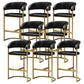 Glam Style Faux Leather Barstool Low Back Bar Stool with Gold Frame Black 8 Piece Set Clearhalo 'Bar Furniture' 'Bar Stools' 'bar_stools' 'furn' 'furn_bar_stools' 'Furniture' 'Kitchen & Dining Furniture' 6372209
