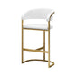 Glam Style Faux Leather Barstool Low Back Bar Stool with Gold Frame White 1 Piece Clearhalo 'Bar Furniture' 'Bar Stools' 'bar_stools' 'furn' 'furn_bar_stools' 'Furniture' 'Kitchen & Dining Furniture' 6372211