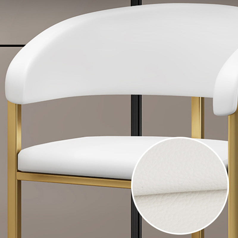 Glam Style Faux Leather Barstool Low Back Bar Stool with Gold Frame Clearhalo 'Bar Furniture' 'Bar Stools' 'bar_stools' 'furn' 'furn_bar_stools' 'Furniture' 'Kitchen & Dining Furniture' 6372213