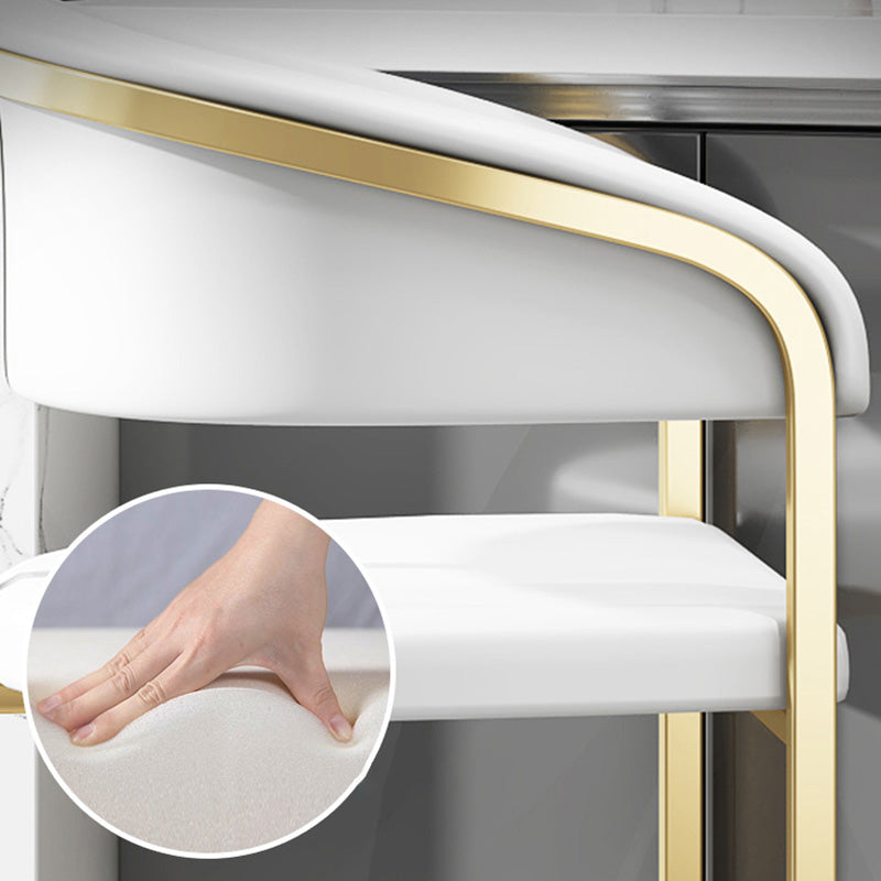 Glam Style Faux Leather Barstool Low Back Bar Stool with Gold Frame Clearhalo 'Bar Furniture' 'Bar Stools' 'bar_stools' 'furn' 'furn_bar_stools' 'Furniture' 'Kitchen & Dining Furniture' 6372216