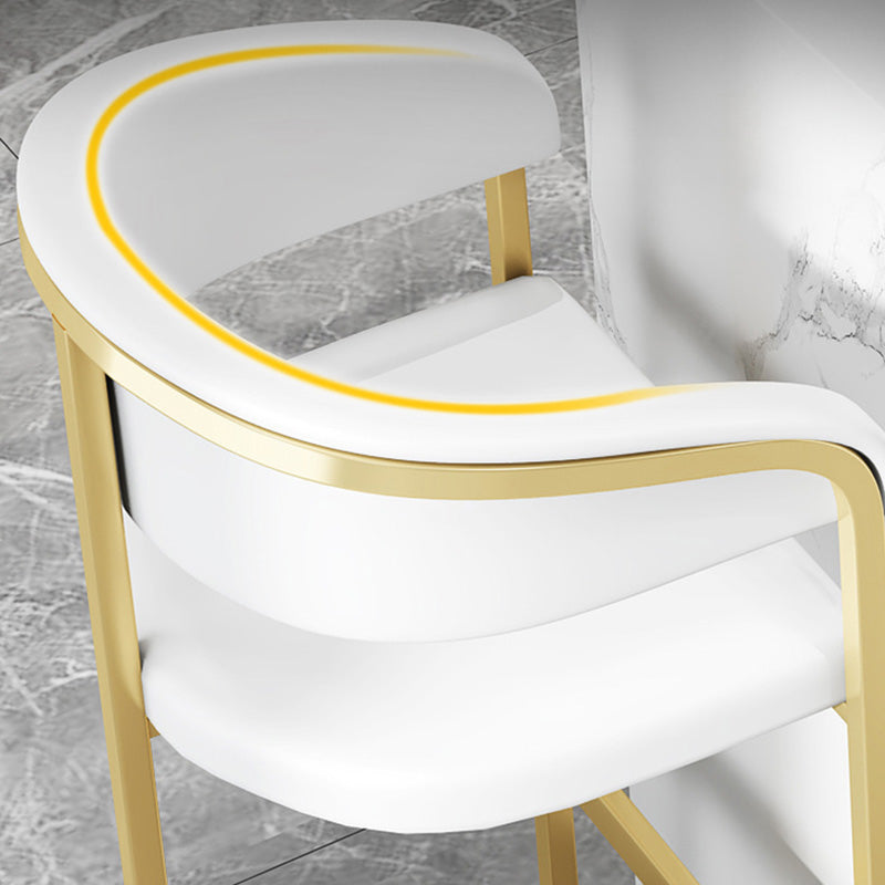 Glam Style Faux Leather Barstool Low Back Bar Stool with Gold Frame Clearhalo 'Bar Furniture' 'Bar Stools' 'bar_stools' 'furn' 'furn_bar_stools' 'Furniture' 'Kitchen & Dining Furniture' 6372217