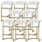 Glam Style Faux Leather Barstool Low Back Bar Stool with Gold Frame White 8 Piece Set Clearhalo 'Bar Furniture' 'Bar Stools' 'bar_stools' 'furn' 'furn_bar_stools' 'Furniture' 'Kitchen & Dining Furniture' 6372219
