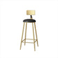 Tabouret de bar rembourré de style Glam Tabouret de bar rond à dossier bas avec cadre doré