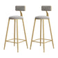 Glam Style Upholstered Barstool Round Bar Height Stool with Gold Frame 2 Piece Set Four Legs Clearhalo 'Bar Furniture' 'Bar Stools' 'bar_stools' 'furn' 'furn_bar_stools' 'Furniture' 'Kitchen & Dining Furniture' 6372240
