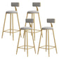 Glam Style Upholstered Barstool Round Bar Height Stool with Gold Frame 4 Piece Set Four Legs Clearhalo 'Bar Furniture' 'Bar Stools' 'bar_stools' 'furn' 'furn_bar_stools' 'Furniture' 'Kitchen & Dining Furniture' 6372242