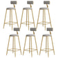 Glam Style Upholstered Barstool Round Bar Height Stool with Gold Frame 6 Piece Set Four Legs Clearhalo 'Bar Furniture' 'Bar Stools' 'bar_stools' 'furn' 'furn_bar_stools' 'Furniture' 'Kitchen & Dining Furniture' 6372245