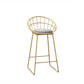 Glam Style Upholstered Barstool Round Bar Height Stool with Gold Frame Clearhalo 'Bar Furniture' 'Bar Stools' 'bar_stools' 'furn' 'furn_bar_stools' 'Furniture' 'Kitchen & Dining Furniture' 6372246