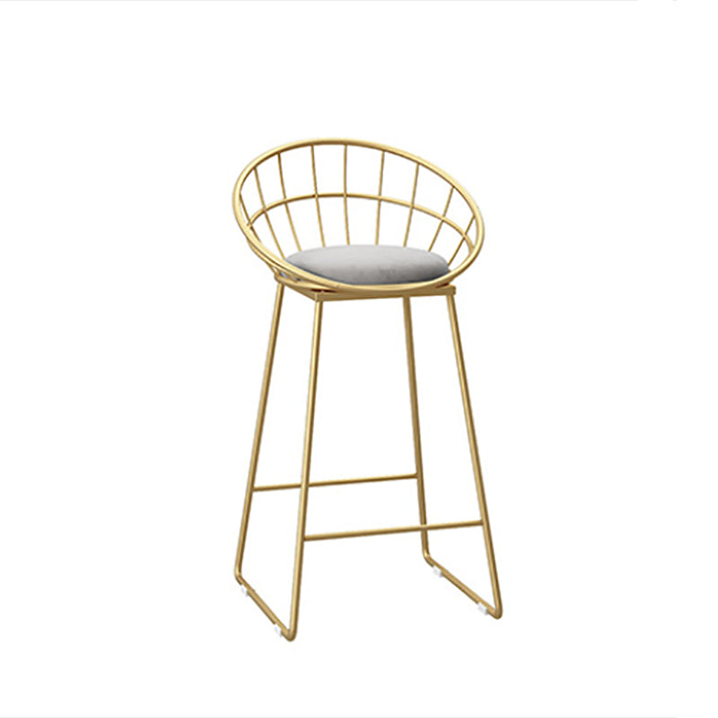 Glam Style Upholstered Barstool Round Bar Height Stool with Gold Frame Clearhalo 'Bar Furniture' 'Bar Stools' 'bar_stools' 'furn' 'furn_bar_stools' 'Furniture' 'Kitchen & Dining Furniture' 6372246