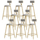 Glam Style Upholstered Barstool Round Bar Height Stool with Gold Frame 8 Piece Set Four Legs Clearhalo 'Bar Furniture' 'Bar Stools' 'bar_stools' 'furn' 'furn_bar_stools' 'Furniture' 'Kitchen & Dining Furniture' 6372247