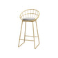 Glam Style Upholstered Barstool Round Bar Height Stool with Gold Frame 1 Piece Sled Clearhalo 'Bar Furniture' 'Bar Stools' 'bar_stools' 'furn' 'furn_bar_stools' 'Furniture' 'Kitchen & Dining Furniture' 6372248