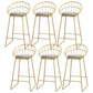 Glam Style Upholstered Barstool Round Bar Height Stool with Gold Frame 6 Piece Set Sled Clearhalo 'Bar Furniture' 'Bar Stools' 'bar_stools' 'furn' 'furn_bar_stools' 'Furniture' 'Kitchen & Dining Furniture' 6372255