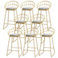 Glam Style Upholstered Barstool Round Bar Height Stool with Gold Frame 8 Piece Set Sled Clearhalo 'Bar Furniture' 'Bar Stools' 'bar_stools' 'furn' 'furn_bar_stools' 'Furniture' 'Kitchen & Dining Furniture' 6372256