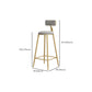 Glam Style Upholstered Barstool Round Bar Height Stool with Gold Frame Clearhalo 'Bar Furniture' 'Bar Stools' 'bar_stools' 'furn' 'furn_bar_stools' 'Furniture' 'Kitchen & Dining Furniture' 6372259