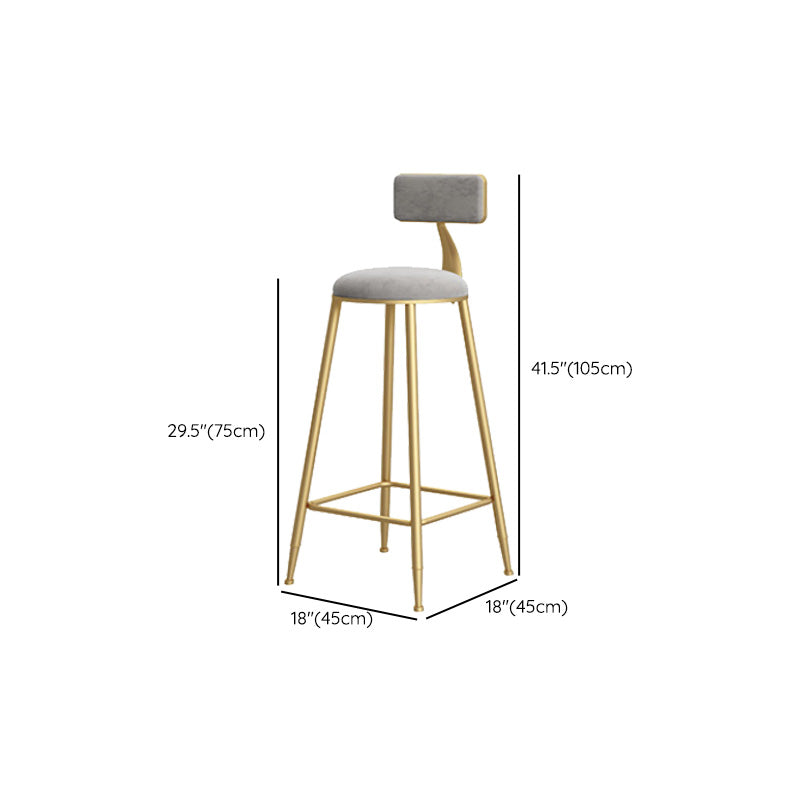 Glam Style Upholstered Barstool Round Bar Height Stool with Gold Frame Clearhalo 'Bar Furniture' 'Bar Stools' 'bar_stools' 'furn' 'furn_bar_stools' 'Furniture' 'Kitchen & Dining Furniture' 6372259