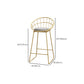 Glam Style Upholstered Barstool Round Bar Height Stool with Gold Frame Clearhalo 'Bar Furniture' 'Bar Stools' 'bar_stools' 'furn' 'furn_bar_stools' 'Furniture' 'Kitchen & Dining Furniture' 6372260