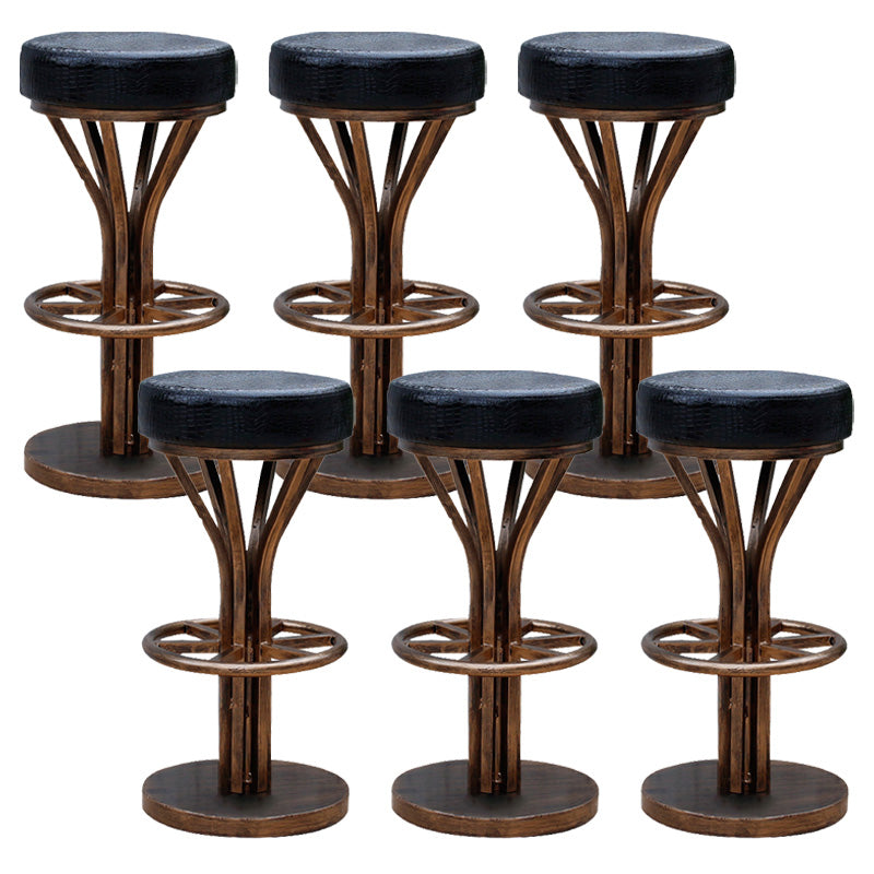 Contemporary Stainless Steel Counter Height Stools Backless Stool Black 6 Piece Set Clearhalo 'Bar Furniture' 'Bar Stools' 'bar_stools' 'furn' 'furn_bar_stools' 'Furniture' 'Kitchen & Dining Furniture' 6372327