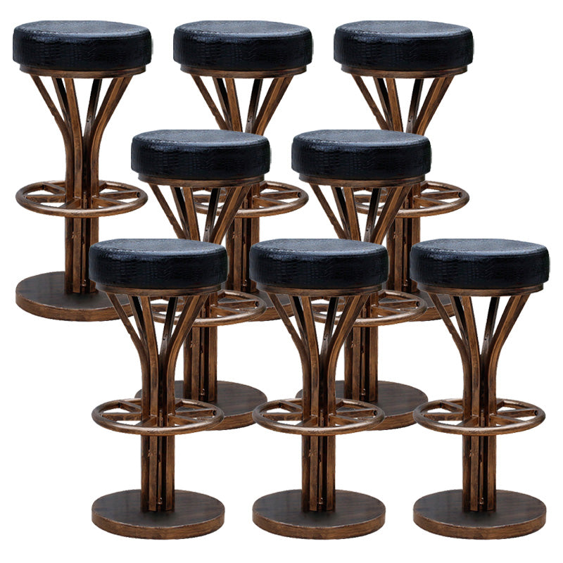 Contemporary Stainless Steel Counter Height Stools Backless Stool Black 8 Piece Set Clearhalo 'Bar Furniture' 'Bar Stools' 'bar_stools' 'furn' 'furn_bar_stools' 'Furniture' 'Kitchen & Dining Furniture' 6372329