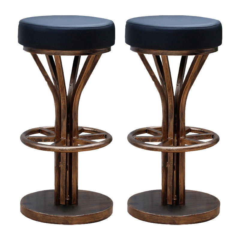 Contemporary Stainless Steel Counter Height Stools Backless Stool Matte Black 2 Piece Set Clearhalo 'Bar Furniture' 'Bar Stools' 'bar_stools' 'furn' 'furn_bar_stools' 'Furniture' 'Kitchen & Dining Furniture' 6372332