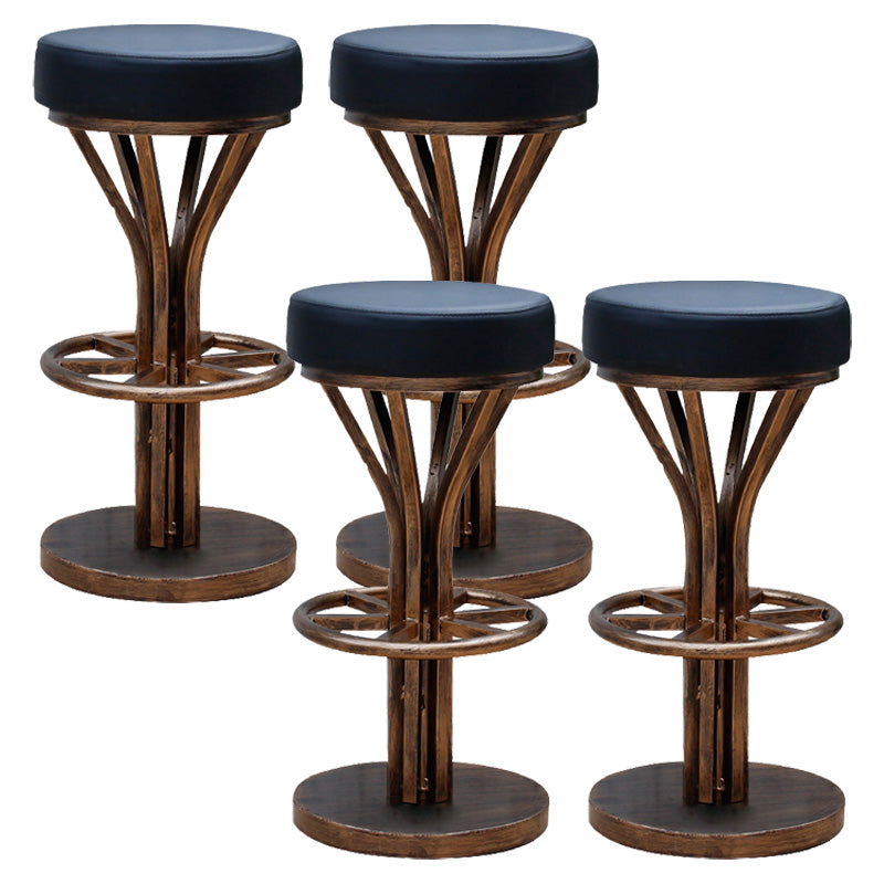 Contemporary Stainless Steel Counter Height Stools Backless Stool Matte Black 4 Piece Set Clearhalo 'Bar Furniture' 'Bar Stools' 'bar_stools' 'furn' 'furn_bar_stools' 'Furniture' 'Kitchen & Dining Furniture' 6372334