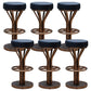 Contemporary Stainless Steel Counter Height Stools Backless Stool Matte Black 6 Piece Set Clearhalo 'Bar Furniture' 'Bar Stools' 'bar_stools' 'furn' 'furn_bar_stools' 'Furniture' 'Kitchen & Dining Furniture' 6372336