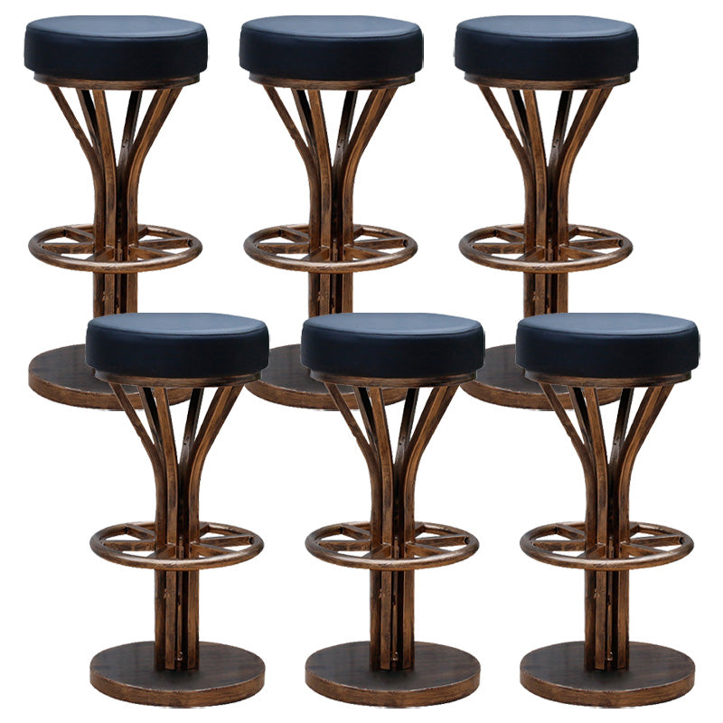 Contemporary Stainless Steel Counter Height Stools Backless Stool Matte Black 6 Piece Set Clearhalo 'Bar Furniture' 'Bar Stools' 'bar_stools' 'furn' 'furn_bar_stools' 'Furniture' 'Kitchen & Dining Furniture' 6372336