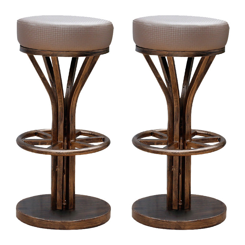 Contemporary Stainless Steel Counter Height Stools Backless Stool Grey 2 Piece Set Clearhalo 'Bar Furniture' 'Bar Stools' 'bar_stools' 'furn' 'furn_bar_stools' 'Furniture' 'Kitchen & Dining Furniture' 6372339