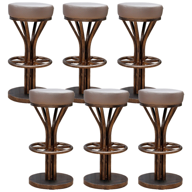 Contemporary Stainless Steel Counter Height Stools Backless Stool Grey 6 Piece Set Clearhalo 'Bar Furniture' 'Bar Stools' 'bar_stools' 'furn' 'furn_bar_stools' 'Furniture' 'Kitchen & Dining Furniture' 6372343