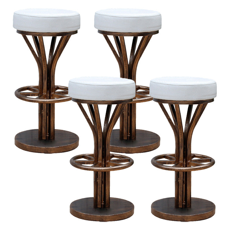 Contemporary Stainless Steel Counter Height Stools Backless Stool White 4 Piece Set Clearhalo 'Bar Furniture' 'Bar Stools' 'bar_stools' 'furn' 'furn_bar_stools' 'Furniture' 'Kitchen & Dining Furniture' 6372346