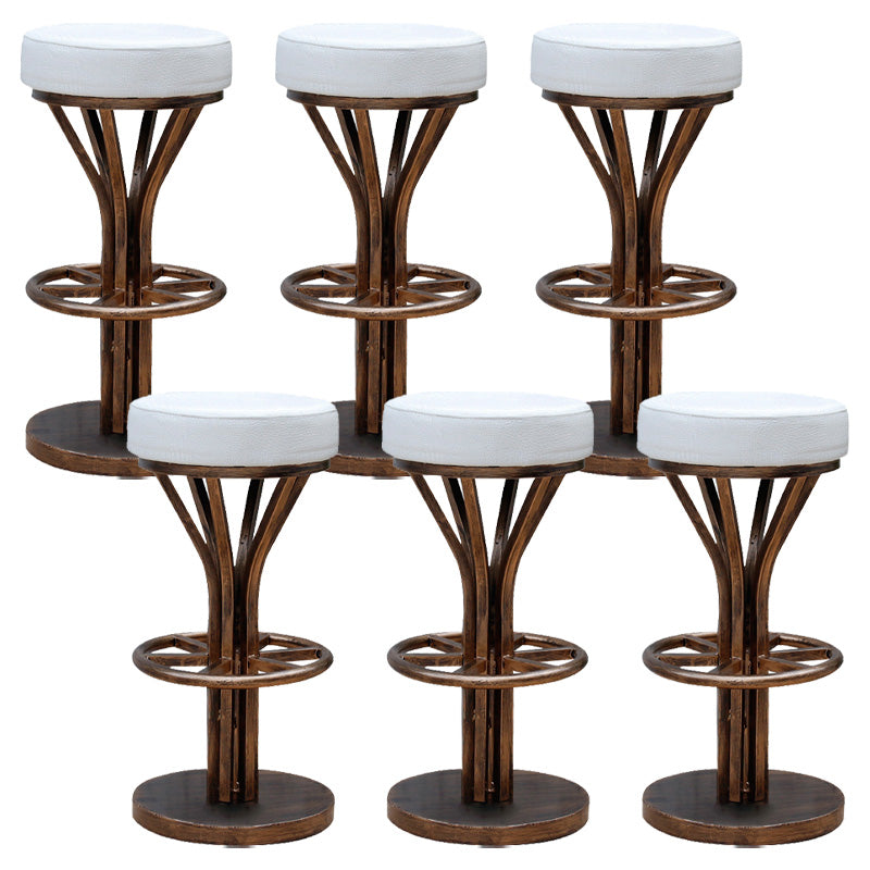 Contemporary Stainless Steel Counter Height Stools Backless Stool White 6 Piece Set Clearhalo 'Bar Furniture' 'Bar Stools' 'bar_stools' 'furn' 'furn_bar_stools' 'Furniture' 'Kitchen & Dining Furniture' 6372347