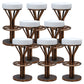 Contemporary Stainless Steel Counter Height Stools Backless Stool White 8 Piece Set Clearhalo 'Bar Furniture' 'Bar Stools' 'bar_stools' 'furn' 'furn_bar_stools' 'Furniture' 'Kitchen & Dining Furniture' 6372348