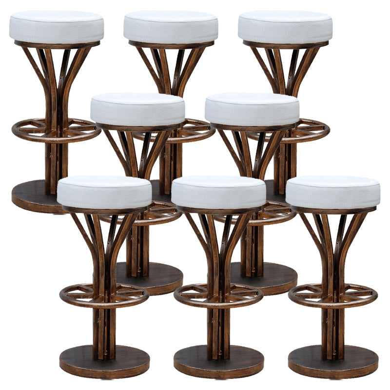 Contemporary Stainless Steel Counter Height Stools Backless Stool White 8 Piece Set Clearhalo 'Bar Furniture' 'Bar Stools' 'bar_stools' 'furn' 'furn_bar_stools' 'Furniture' 'Kitchen & Dining Furniture' 6372348