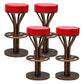 Contemporary Stainless Steel Counter Height Stools Backless Stool Red 4 Piece Set Clearhalo 'Bar Furniture' 'Bar Stools' 'bar_stools' 'furn' 'furn_bar_stools' 'Furniture' 'Kitchen & Dining Furniture' 6372350