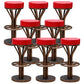 Contemporary Stainless Steel Counter Height Stools Backless Stool Red 8 Piece Set Clearhalo 'Bar Furniture' 'Bar Stools' 'bar_stools' 'furn' 'furn_bar_stools' 'Furniture' 'Kitchen & Dining Furniture' 6372352