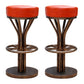 Contemporary Stainless Steel Counter Height Stools Backless Stool Orange 2 Piece Set Clearhalo 'Bar Furniture' 'Bar Stools' 'bar_stools' 'furn' 'furn_bar_stools' 'Furniture' 'Kitchen & Dining Furniture' 6372353