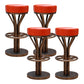 Contemporary Stainless Steel Counter Height Stools Backless Stool Orange 4 Piece Set Clearhalo 'Bar Furniture' 'Bar Stools' 'bar_stools' 'furn' 'furn_bar_stools' 'Furniture' 'Kitchen & Dining Furniture' 6372354