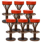 Contemporary Stainless Steel Counter Height Stools Backless Stool Orange 8 Piece Set Clearhalo 'Bar Furniture' 'Bar Stools' 'bar_stools' 'furn' 'furn_bar_stools' 'Furniture' 'Kitchen & Dining Furniture' 6372356