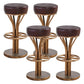 Contemporary Stainless Steel Counter Height Stools Backless Stool Brown 4 Piece Set Clearhalo 'Bar Furniture' 'Bar Stools' 'bar_stools' 'furn' 'furn_bar_stools' 'Furniture' 'Kitchen & Dining Furniture' 6372358