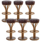 Contemporary Stainless Steel Counter Height Stools Backless Stool Brown 6 Piece Set Clearhalo 'Bar Furniture' 'Bar Stools' 'bar_stools' 'furn' 'furn_bar_stools' 'Furniture' 'Kitchen & Dining Furniture' 6372359