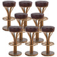 Contemporary Stainless Steel Counter Height Stools Backless Stool Brown 8 Piece Set Clearhalo 'Bar Furniture' 'Bar Stools' 'bar_stools' 'furn' 'furn_bar_stools' 'Furniture' 'Kitchen & Dining Furniture' 6372360