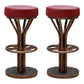 Contemporary Stainless Steel Counter Height Stools Backless Stool Burgundy 2 Piece Set Clearhalo 'Bar Furniture' 'Bar Stools' 'bar_stools' 'furn' 'furn_bar_stools' 'Furniture' 'Kitchen & Dining Furniture' 6372361