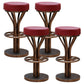 Contemporary Stainless Steel Counter Height Stools Backless Stool Burgundy 4 Piece Set Clearhalo 'Bar Furniture' 'Bar Stools' 'bar_stools' 'furn' 'furn_bar_stools' 'Furniture' 'Kitchen & Dining Furniture' 6372362