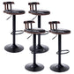 Industrial Leather Counter Height Stools Adjustable Height Bar Stool