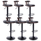 Industrial Leather Counter Height Stools Adjustable Height Bar Stool