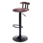 Industrial Leather Counter Height Stools Adjustable Height Bar Stool