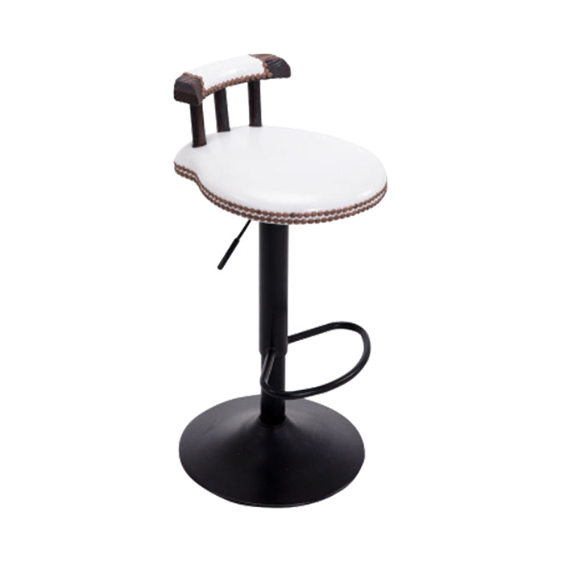 Industrial Leather Counter Height Stools Adjustable Height Bar Stool
