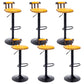Industrial Leather Counter Height Stools Adjustable Height Bar Stool