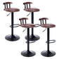 Industrial Leather Counter Height Stools Adjustable Height Bar Stool