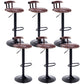Industrial Leather Counter Height Stools Adjustable Height Bar Stool