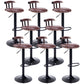 Industrial Leather Counter Height Stools Adjustable Height Bar Stool