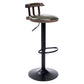 Industrial Leather Counter Height Stools Adjustable Height Bar Stool